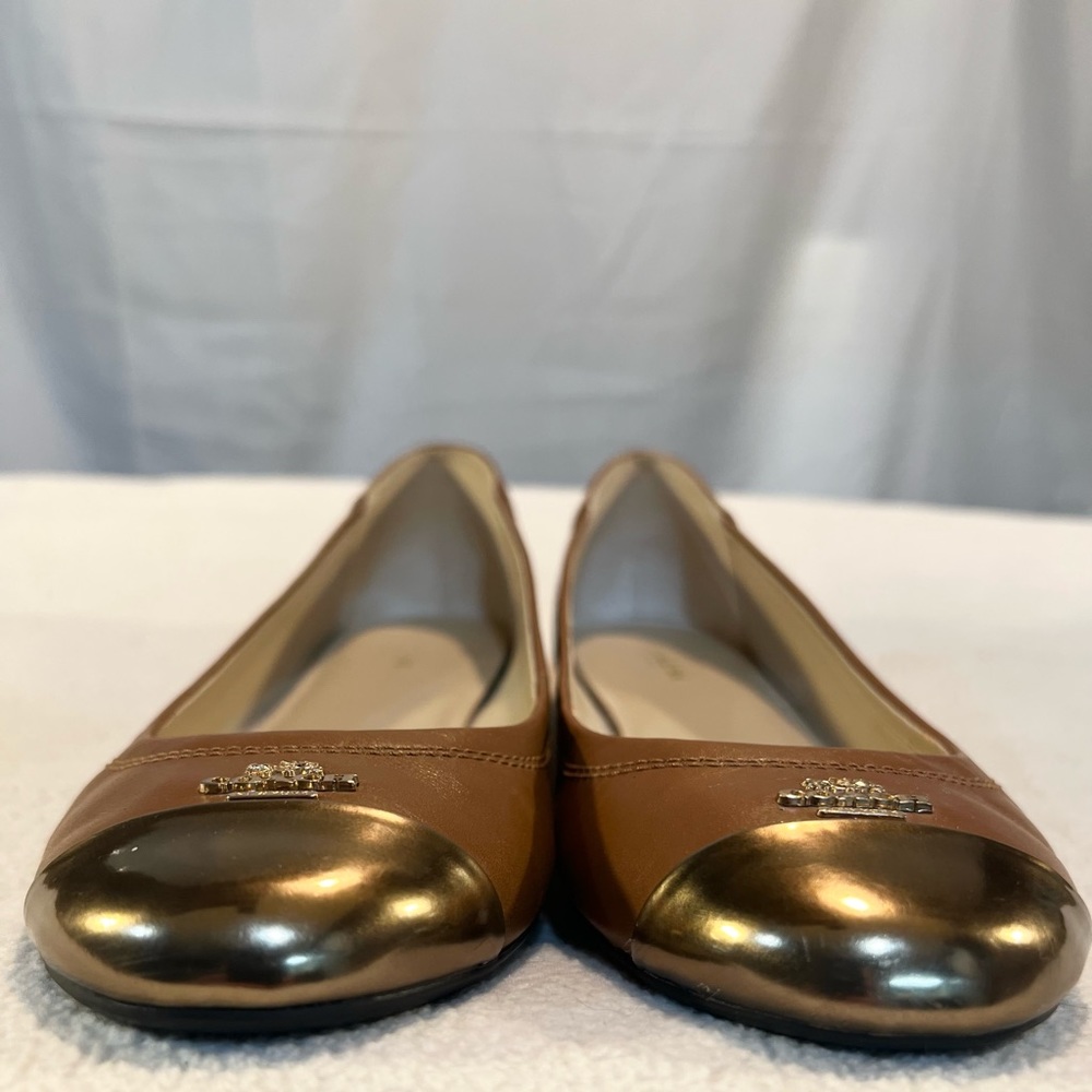 SOLD/Coach Leather/Gold Tip Ballet Flats - Picture 7 of 8